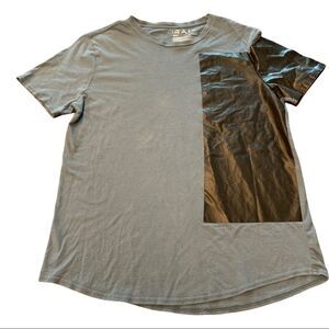 THE RAIL Men’s Color Block Tshirt .Vegan Leather M